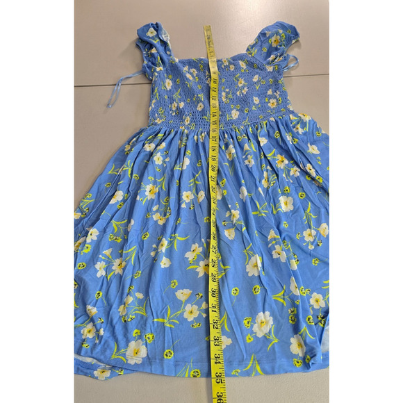 French Connection Dress Women's 6 Blue Yellow Floral Mini Cap Short Sleeve NWT - Picture 8 of 16